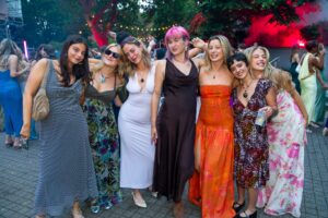 Group of friends dressed up at Leeds Ball